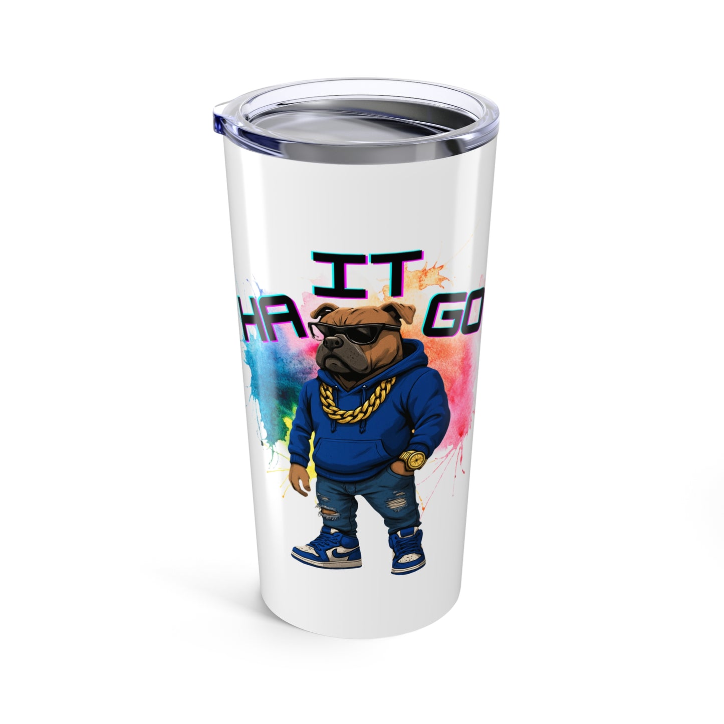 Ha It Go Black Colorful Character Tumbler, Personalized Travel Mug, Fun Drinkware, Customizable Water Bottle, Gift for Gamers, Unique Party Favor