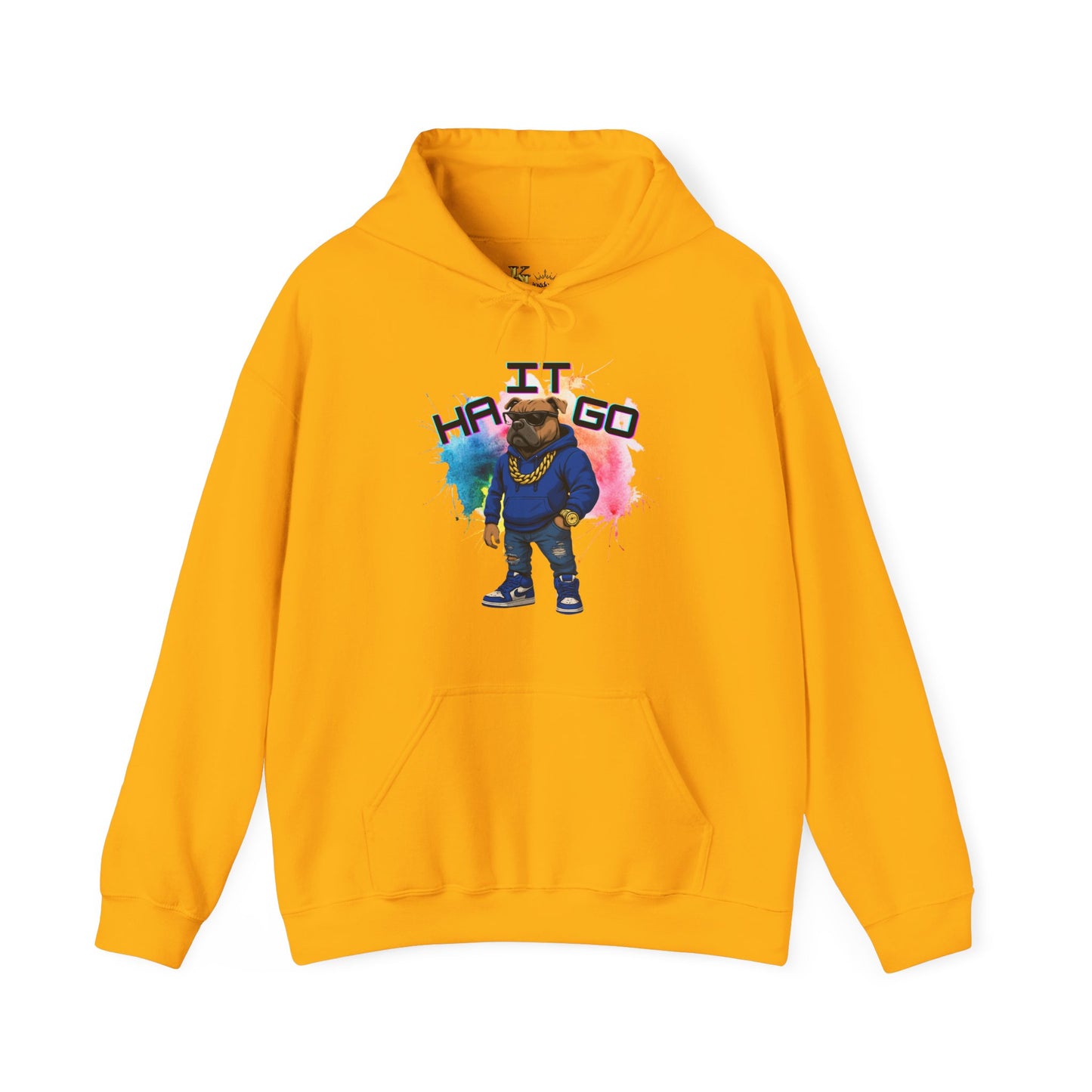 Ha It Go Cool Hipster Dog Hoodie, Streetwear Unisex Sweatshirt, Funny Pet Lover Gift, Casual Stylish Pullover, Colorful Graphic Sweatshirt