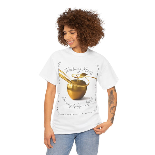 Golden Apple Unisex Tee, Motivational T-Shirt, Gift for Teachers, Back to School Apparel, Wellness Shirt, Positive Vibes Wear