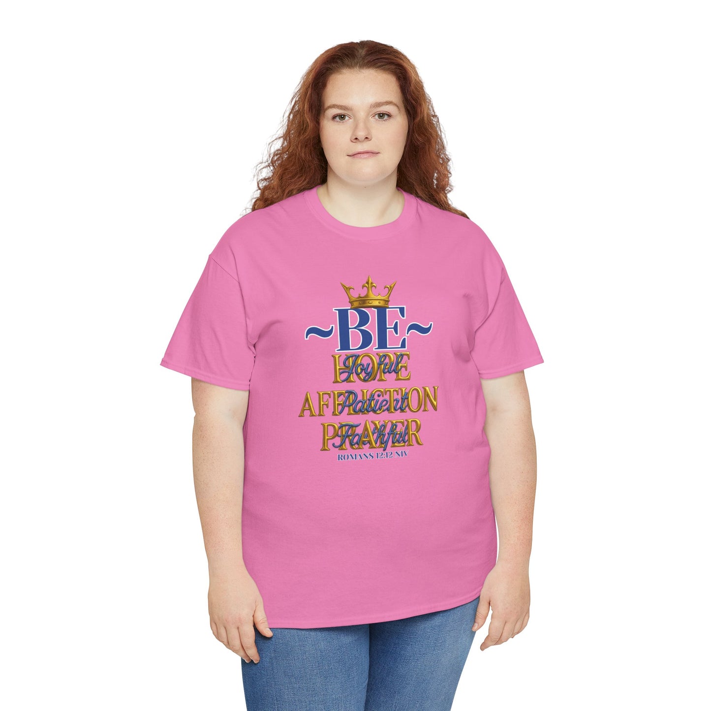 Romans 12:12 Unisex Heavy Cotton Tee with Inspirational Quote - Be joyful in Hope, Perfect Gift for Spiritual Seekers, Daily Wear, Encouragement, [...]