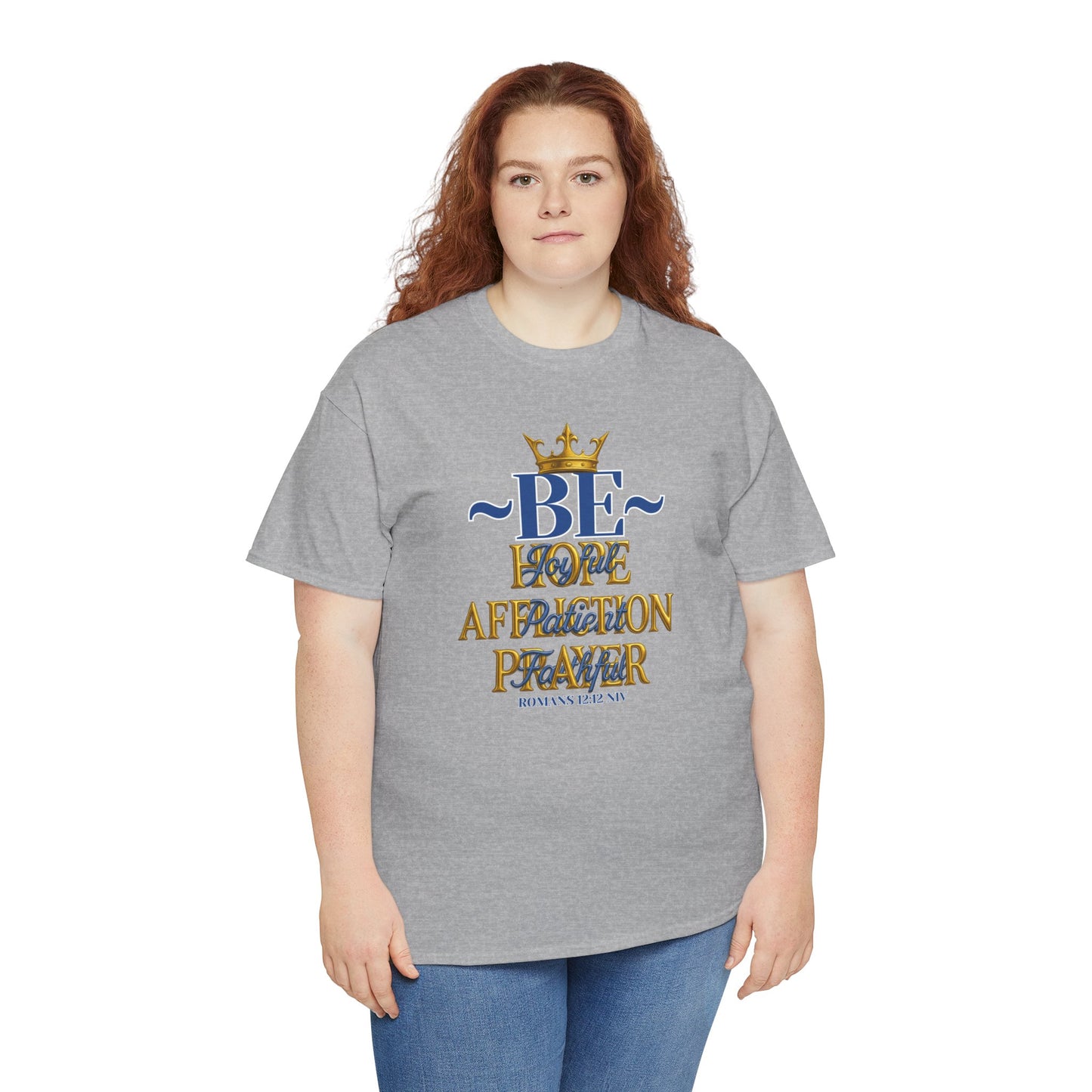 Romans 12:12 Unisex Heavy Cotton Tee with Inspirational Quote - Be joyful in Hope, Perfect Gift for Spiritual Seekers, Daily Wear, Encouragement, [...]