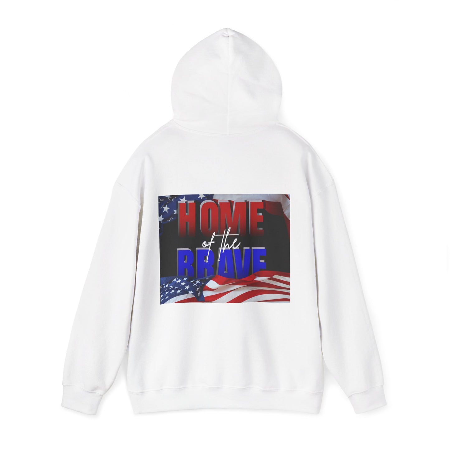 Patriotic Hooded Sweatshirt | Land of the Free | Home of the Brave | Unisex Pullover | Independence Day Gift