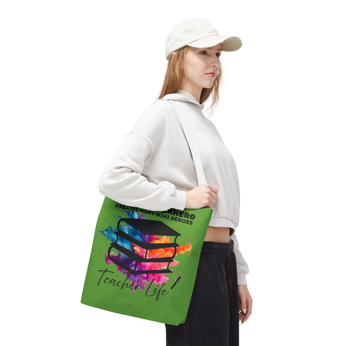 Superhero Teacher Life Tote Bag, Teacher Gift, Eco-Friendly Bag, Back to School Accessory, Inspirational Tote