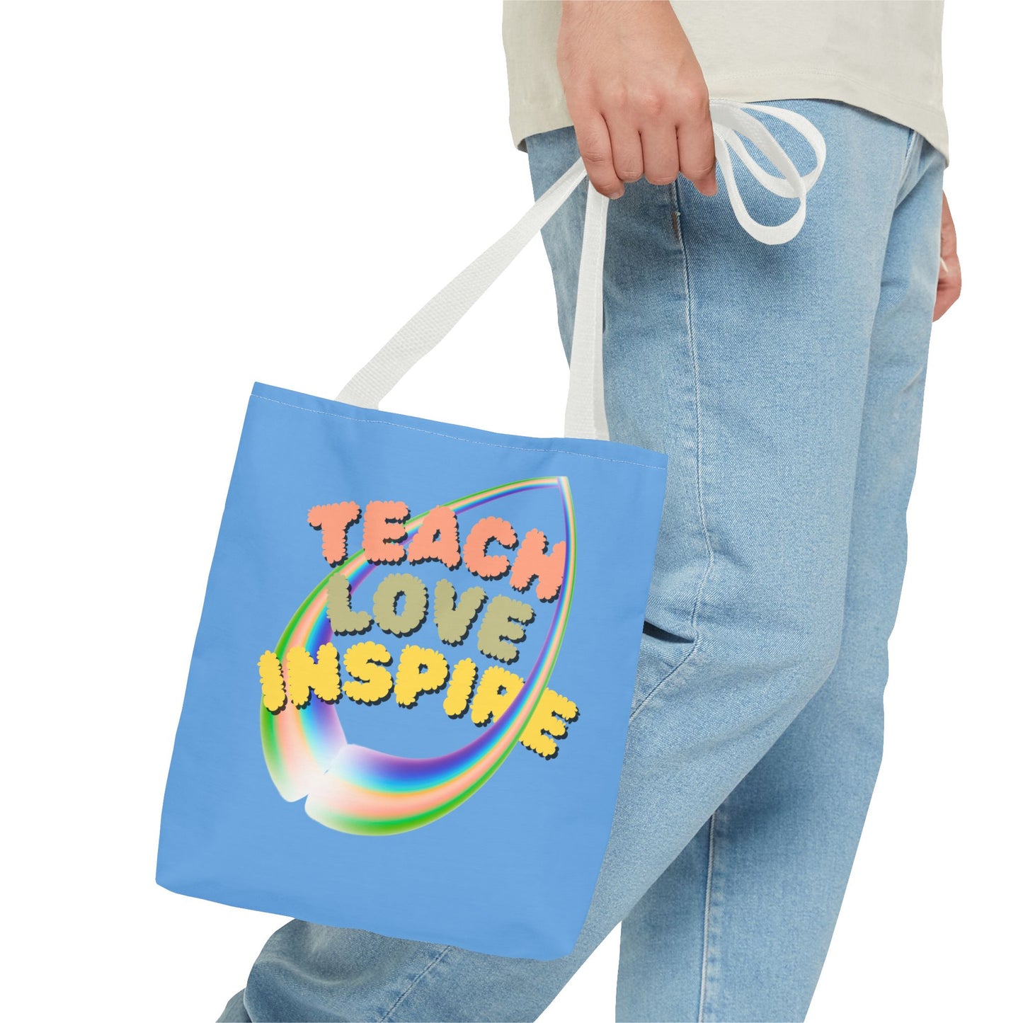 Teach Love Inspire, Inspirational Tote Bag, Teach Love Inspire, Motivational Bag, Teacher Gift, Bright Colorful Tote, Eco-Friendly Shopping Bag