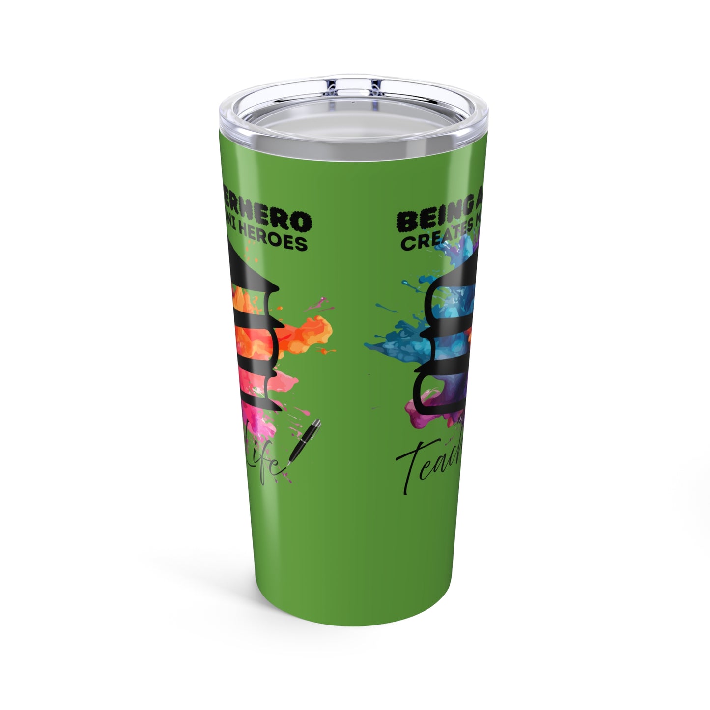 Superhero Colorful Inspirational Tumbler - Motivational Drinkware, Teacher Gift, Travel Mug, Stylish Coffee Cup