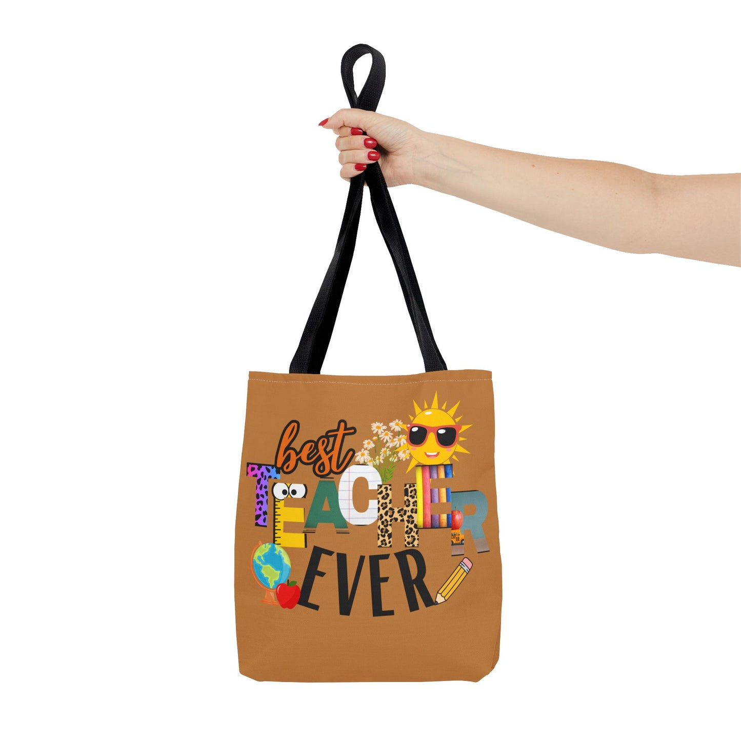 Best Teacher Ever, Inspirational Tote Bag, Motivational Bag, Teacher Gift, Bright Colorful Tote, Eco-Friendly Shopping Bag