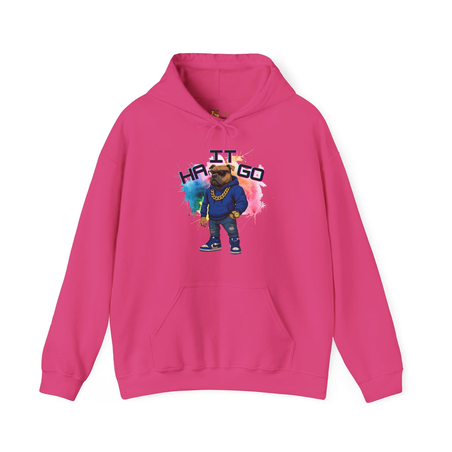 Ha It Go Cool Hipster Dog Hoodie, Streetwear Unisex Sweatshirt, Funny Pet Lover Gift, Casual Stylish Pullover, Colorful Graphic Sweatshirt