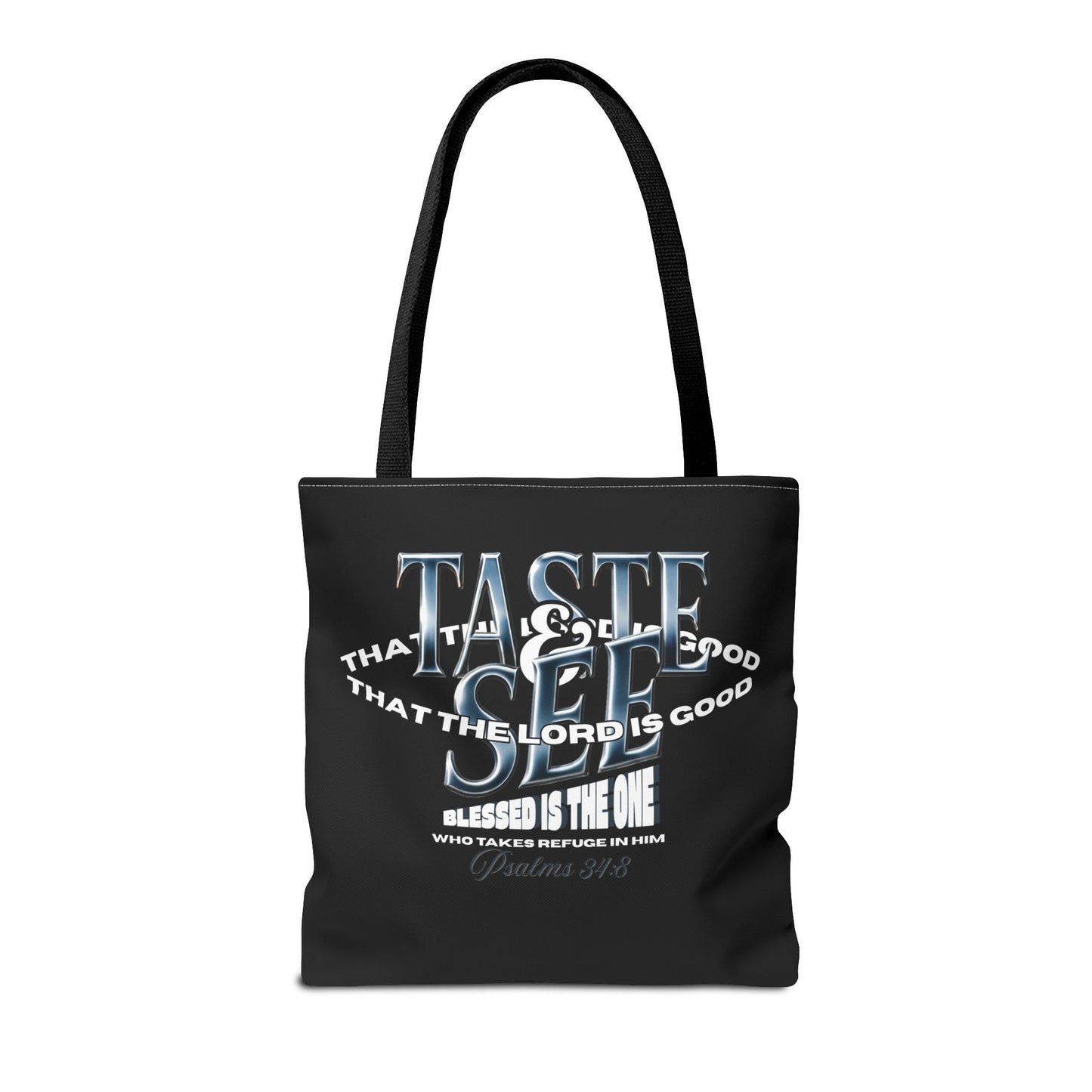 Taste and See Inspirational Tote Bag - Faith & Spirituality, Christian Gift, Bible Verse, Religious Accessories, Everyday Use, Stylish Carryall