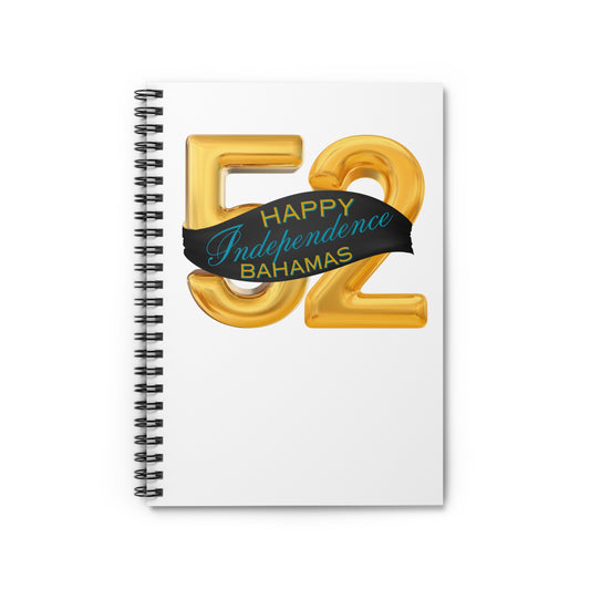 Happy Independence Day Bahamas Gold 52 Spiral Notebook - Celebrate, Journaling, Stationery, Gifts, Bahamas Independence