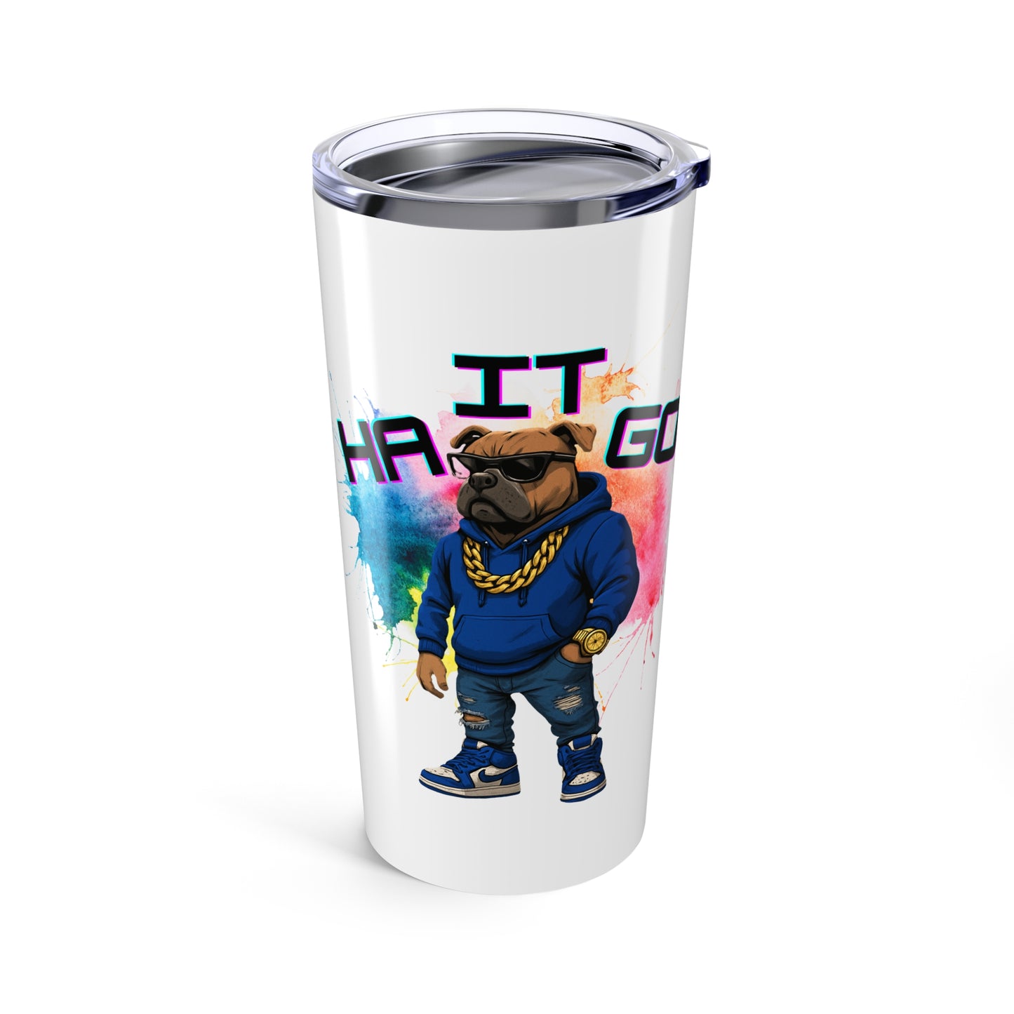 Ha It Go Black Colorful Character Tumbler, Personalized Travel Mug, Fun Drinkware, Customizable Water Bottle, Gift for Gamers, Unique Party Favor