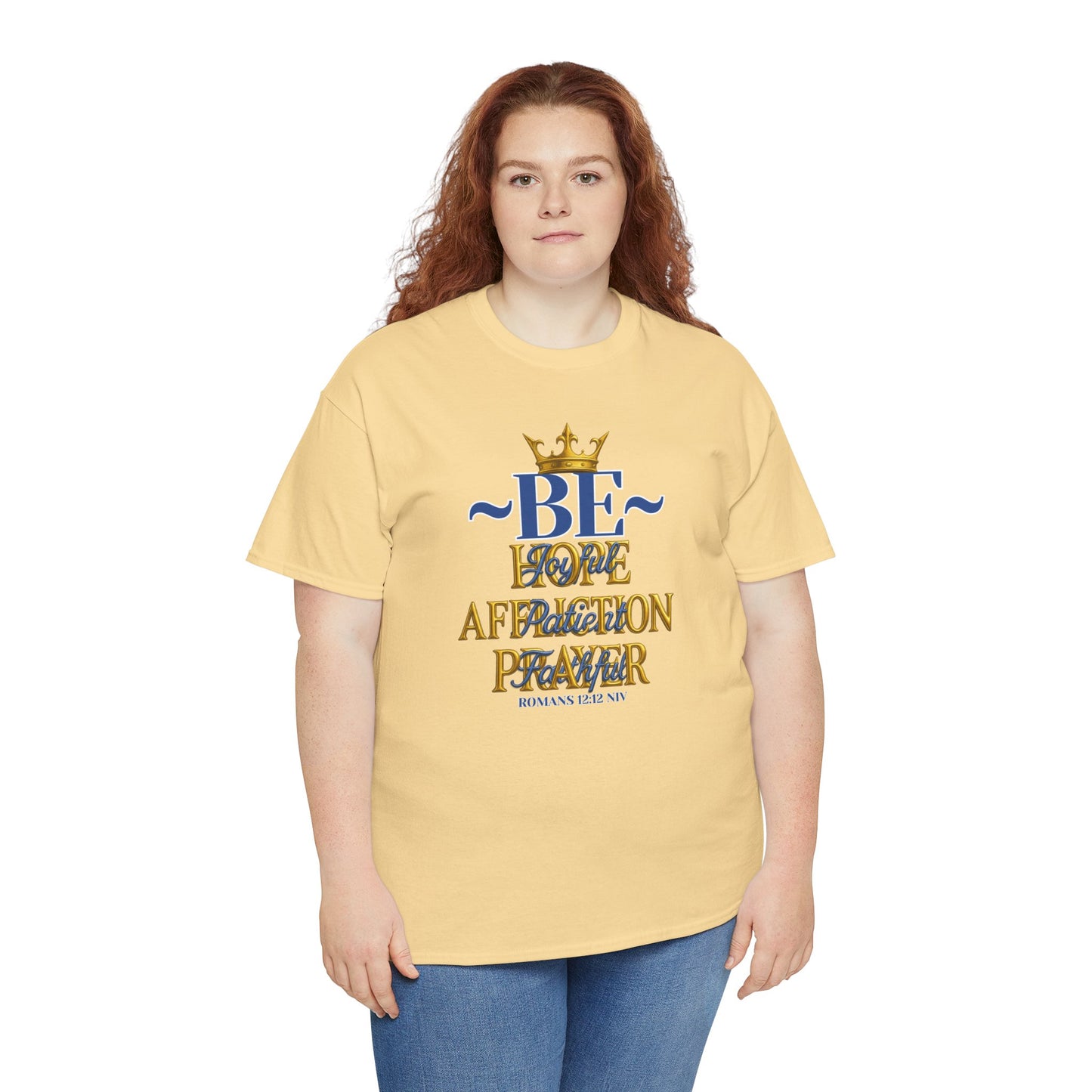 Romans 12:12 Unisex Heavy Cotton Tee with Inspirational Quote - Be joyful in Hope, Perfect Gift for Spiritual Seekers, Daily Wear, Encouragement, [...]