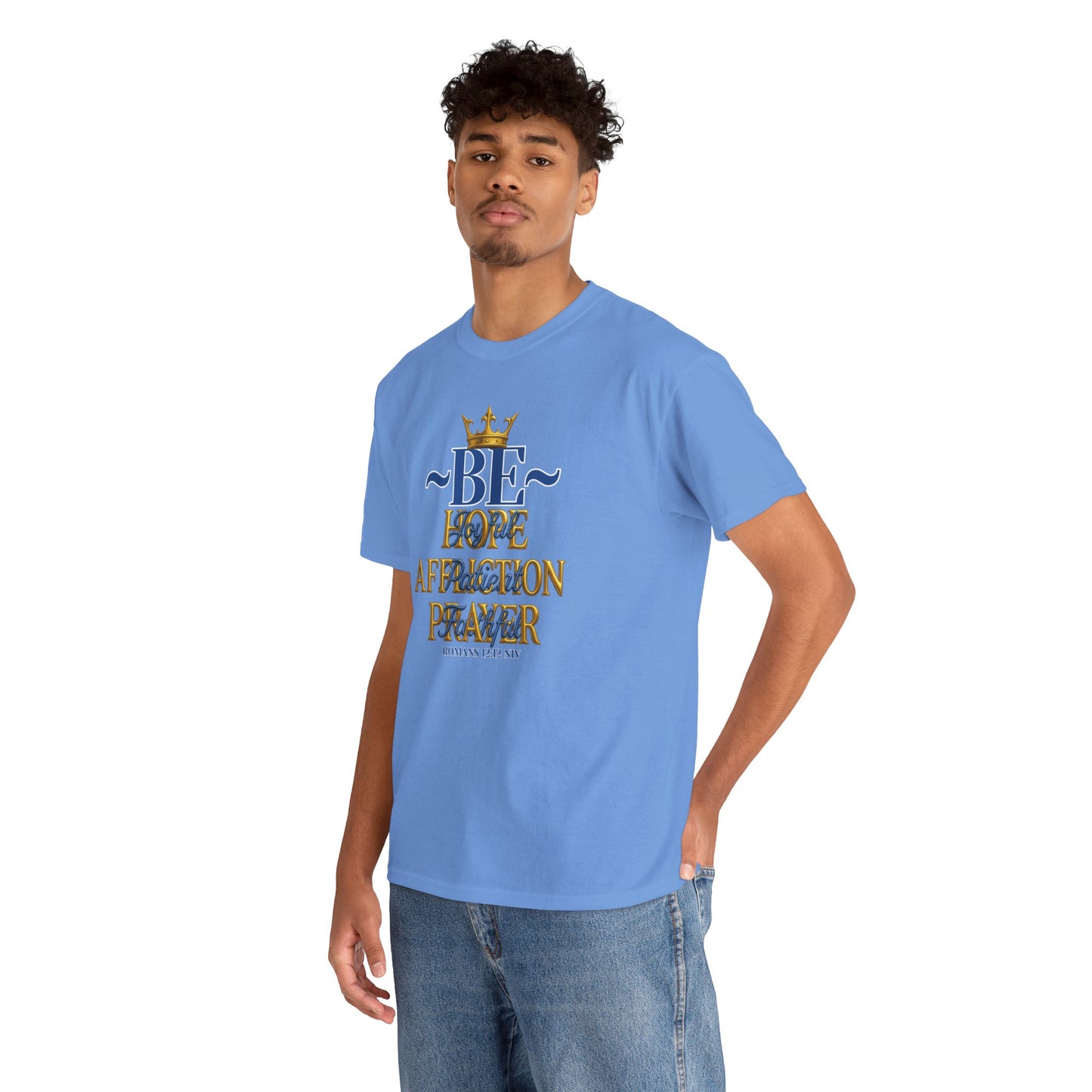 Romans 12:12 Unisex Heavy Cotton Tee with Inspirational Quote - Be joyful in Hope, Perfect Gift for Spiritual Seekers, Daily Wear, Encouragement, [...]