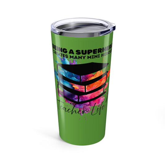 Superhero Colorful Inspirational Tumbler - Motivational Drinkware, Teacher Gift, Travel Mug, Stylish Coffee Cup