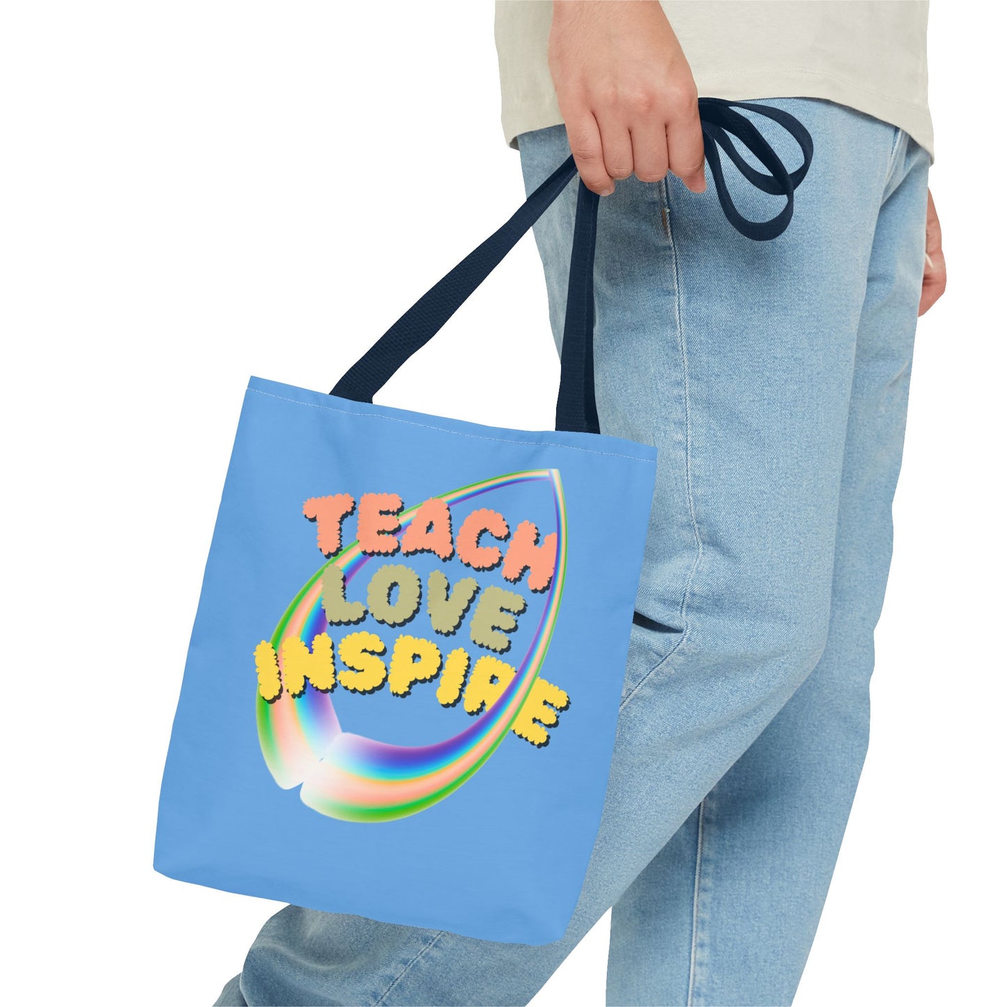 Teach Love Inspire, Inspirational Tote Bag, Teach Love Inspire, Motivational Bag, Teacher Gift, Bright Colorful Tote, Eco-Friendly Shopping Bag