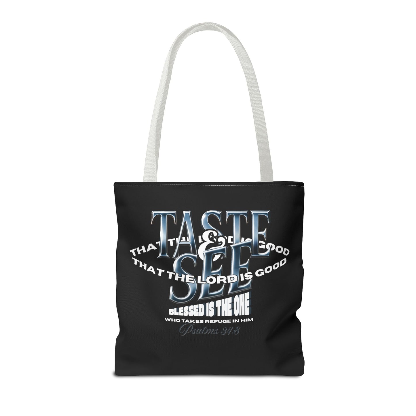 Taste and See Inspirational Tote Bag - Faith & Spirituality, Christian Gift, Bible Verse, Religious Accessories, Everyday Use, Stylish Carryall