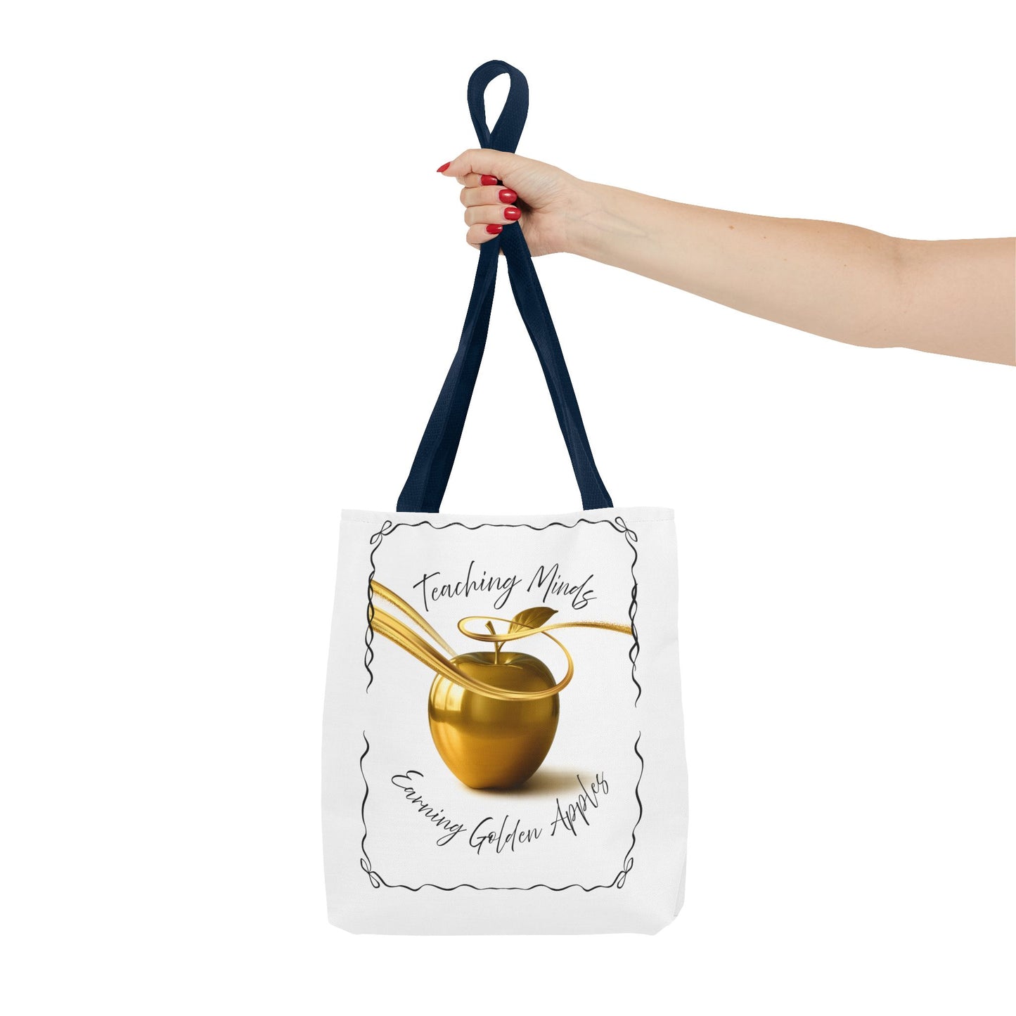 Golden Apple Teacher Tote Bag, Educational Gift Bag, Back to School, Classroom Essentials, Inspiring Quote Bag
