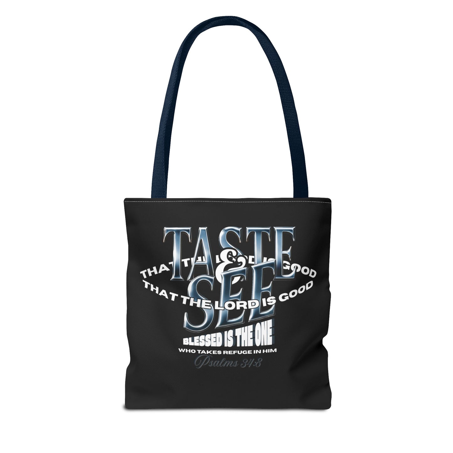 Taste and See Inspirational Tote Bag - Faith & Spirituality, Christian Gift, Bible Verse, Religious Accessories, Everyday Use, Stylish Carryall