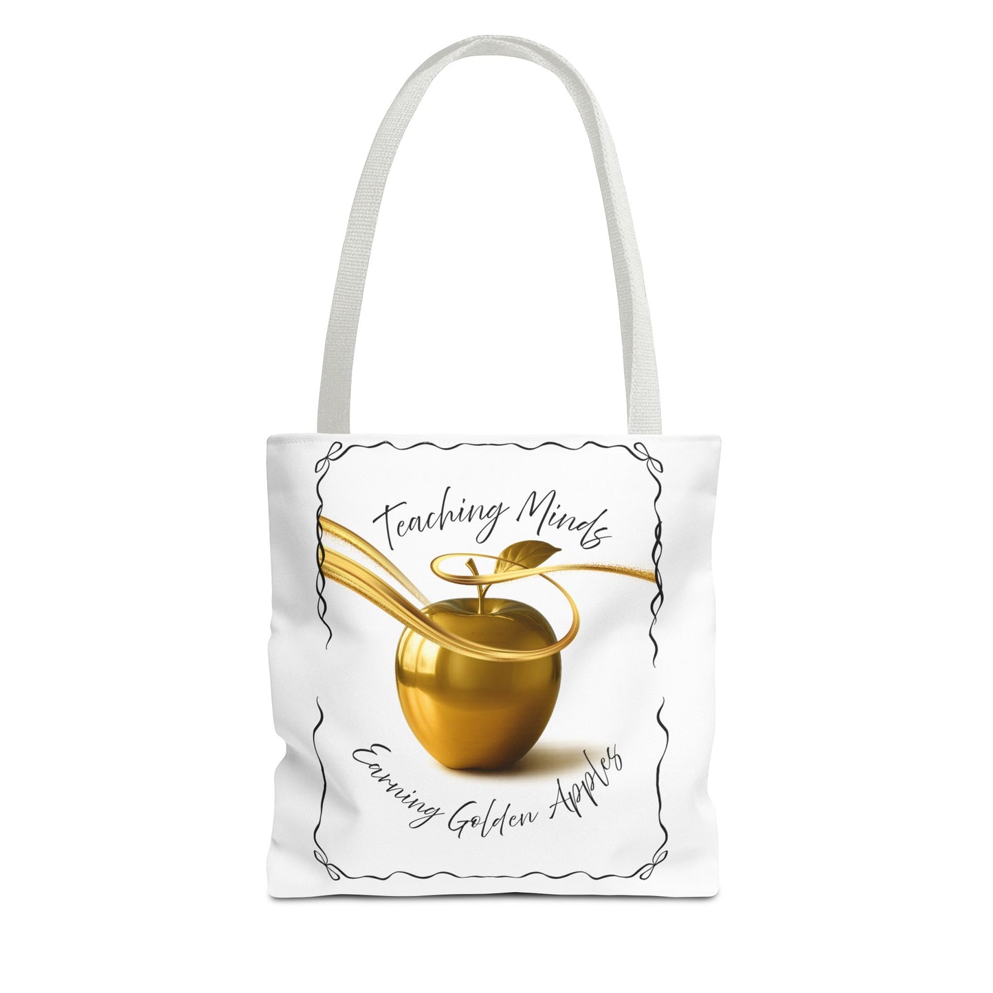 Golden Apple Teacher Tote Bag, Educational Gift Bag, Back to School, Classroom Essentials, Inspiring Quote Bag