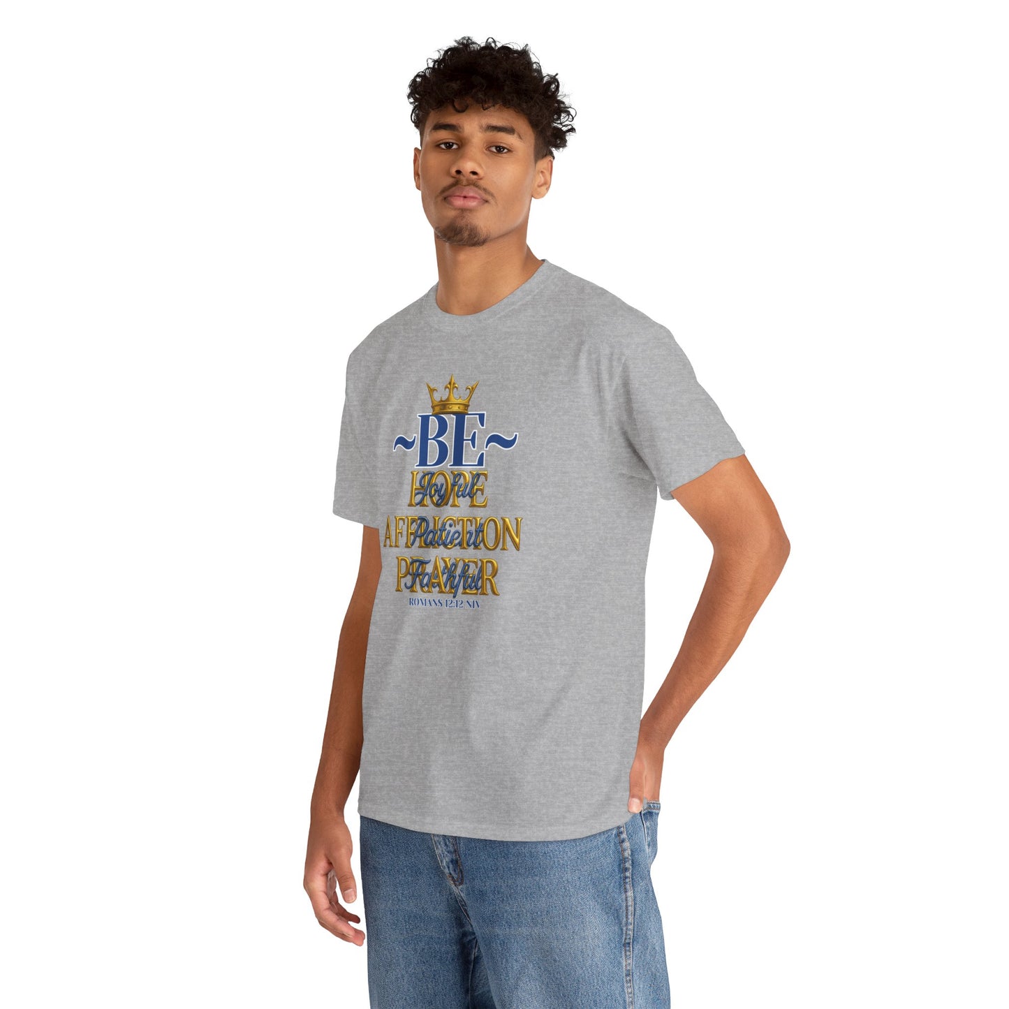 Romans 12:12 Unisex Heavy Cotton Tee with Inspirational Quote - Be joyful in Hope, Perfect Gift for Spiritual Seekers, Daily Wear, Encouragement, [...]