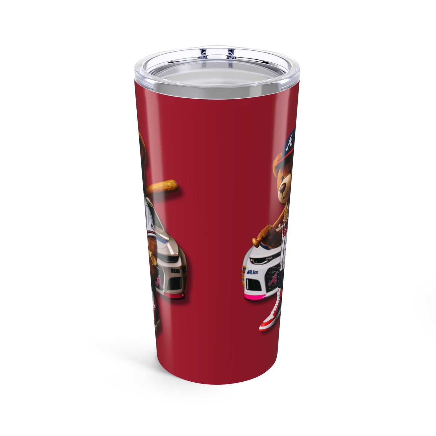 Atlanta Braves Baseball, Race Car Enthusiast Tumbler | Personalized 20oz Travel Mug | Gift for Him, Birthday, Car Lovers, Racing Event, Unique Beverage Container