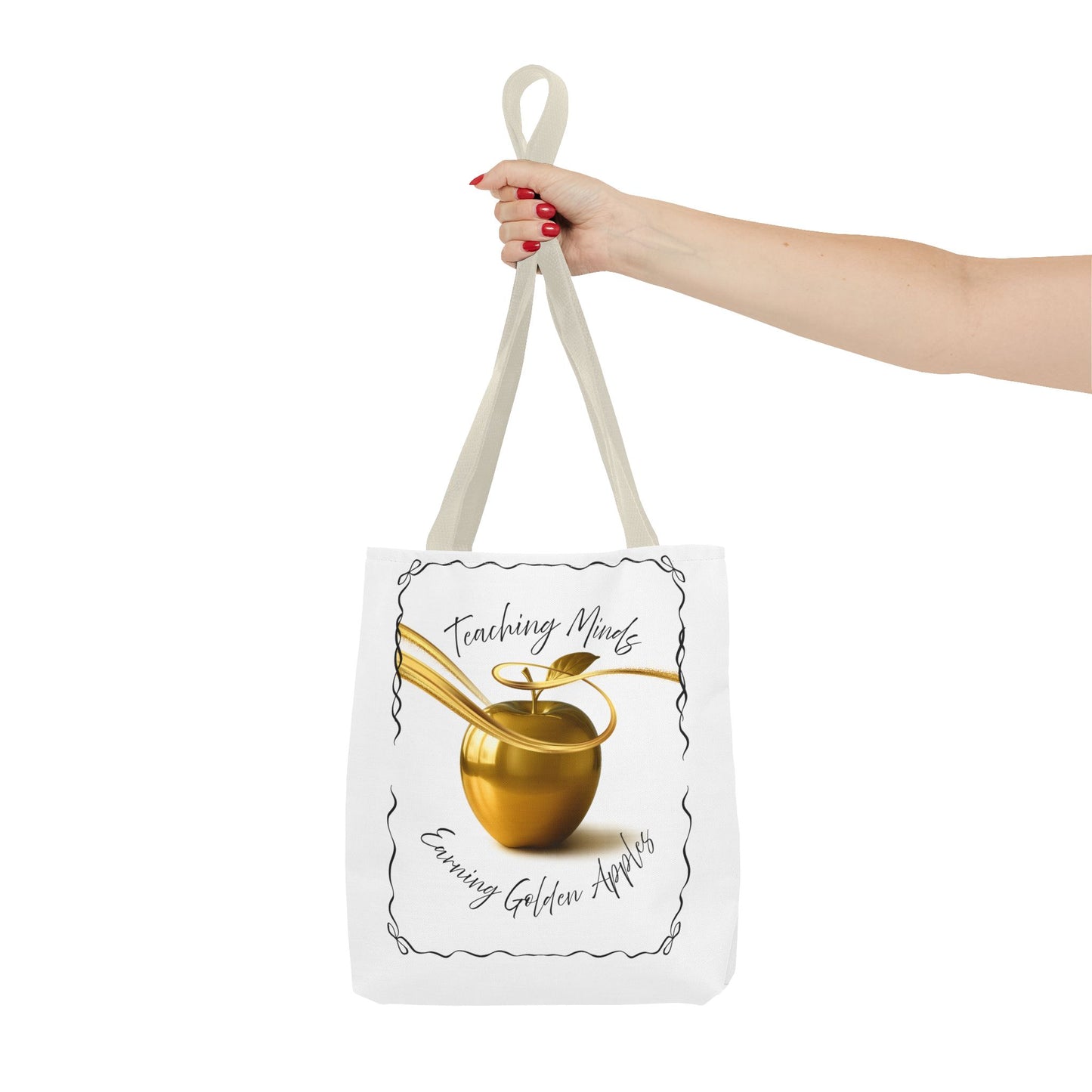 Golden Apple Teacher Tote Bag, Educational Gift Bag, Back to School, Classroom Essentials, Inspiring Quote Bag