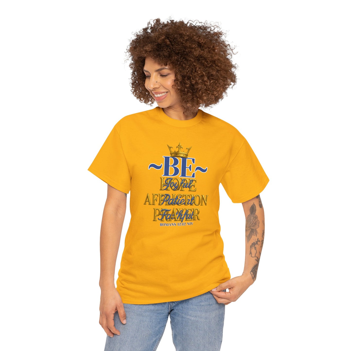 Romans 12:12 Unisex Heavy Cotton Tee with Inspirational Quote - Be joyful in Hope, Perfect Gift for Spiritual Seekers, Daily Wear, Encouragement, [...]