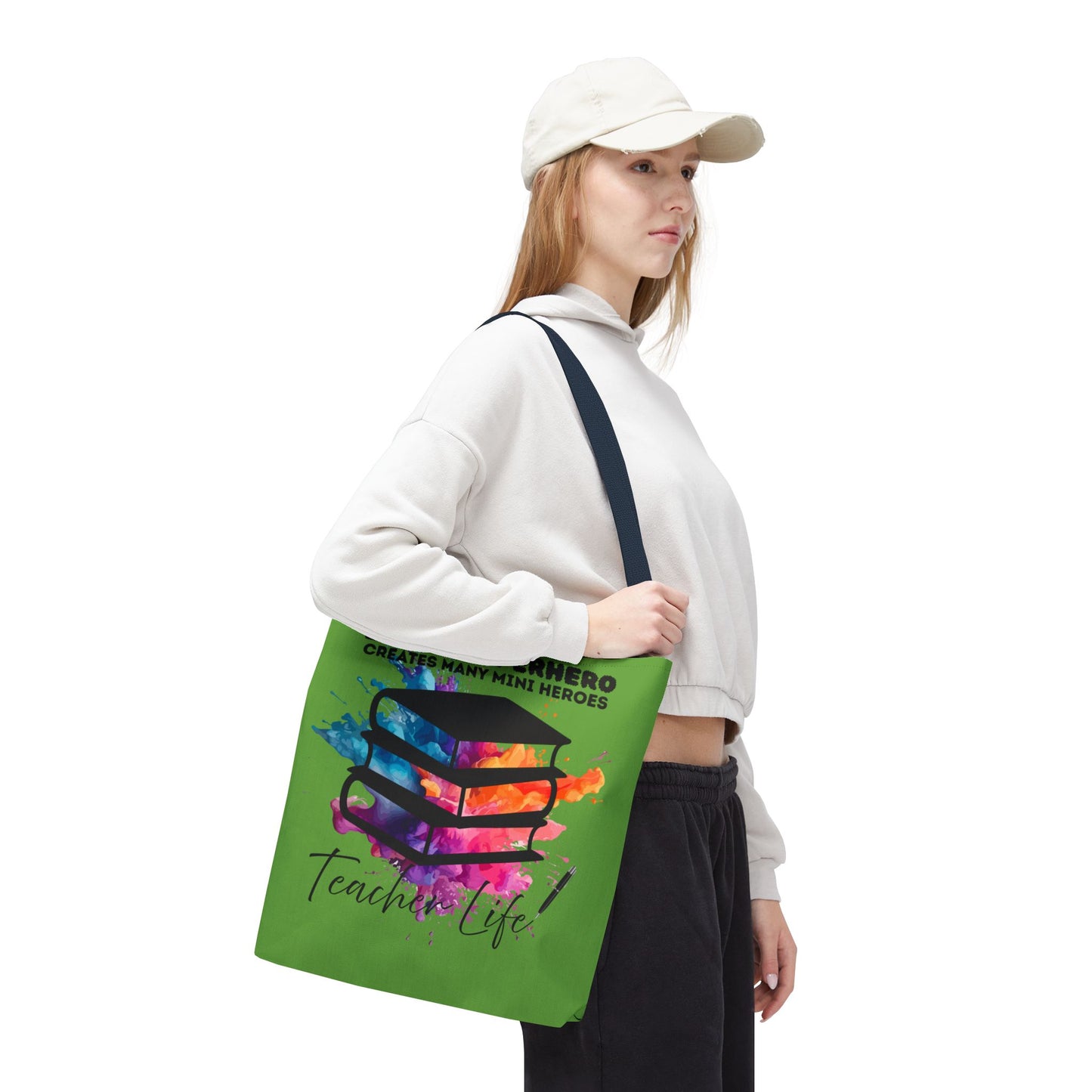 Superhero Teacher Life Tote Bag, Teacher Gift, Eco-Friendly Bag, Back to School Accessory, Inspirational Tote