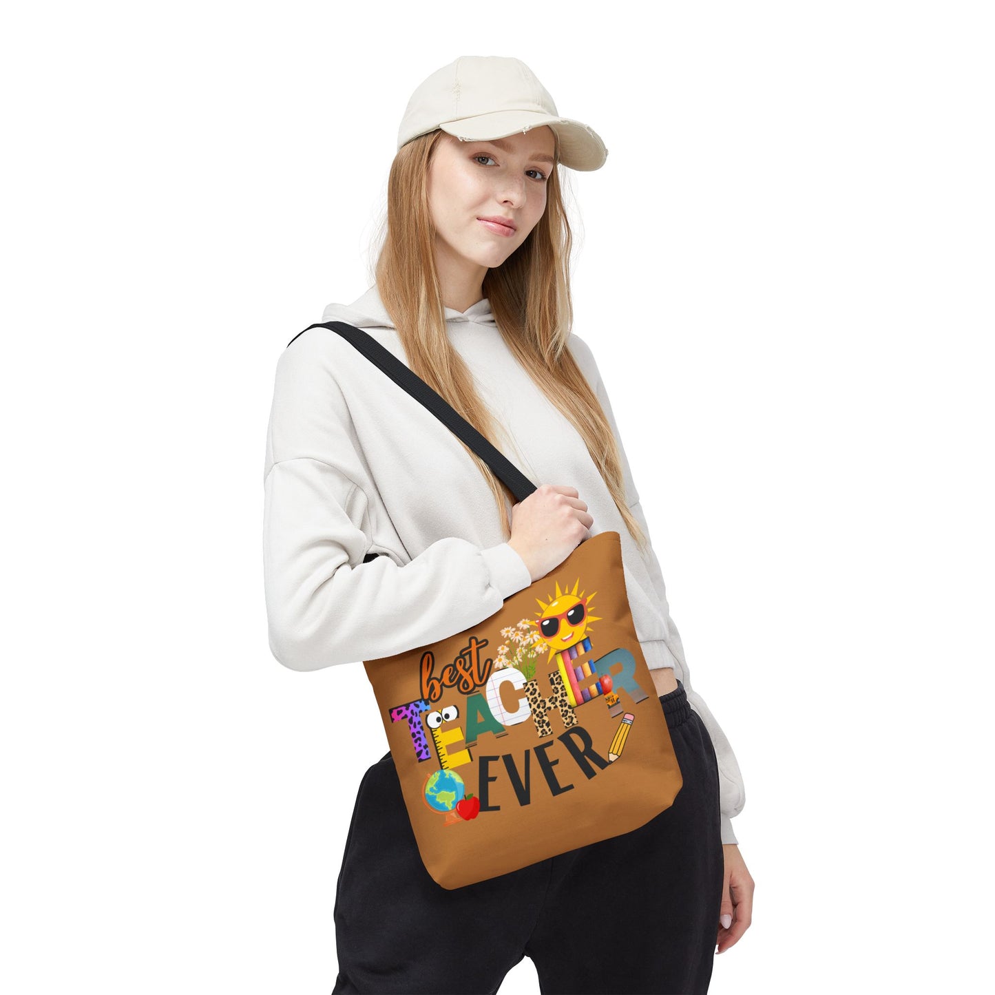 Best Teacher Ever, Inspirational Tote Bag, Motivational Bag, Teacher Gift, Bright Colorful Tote, Eco-Friendly Shopping Bag