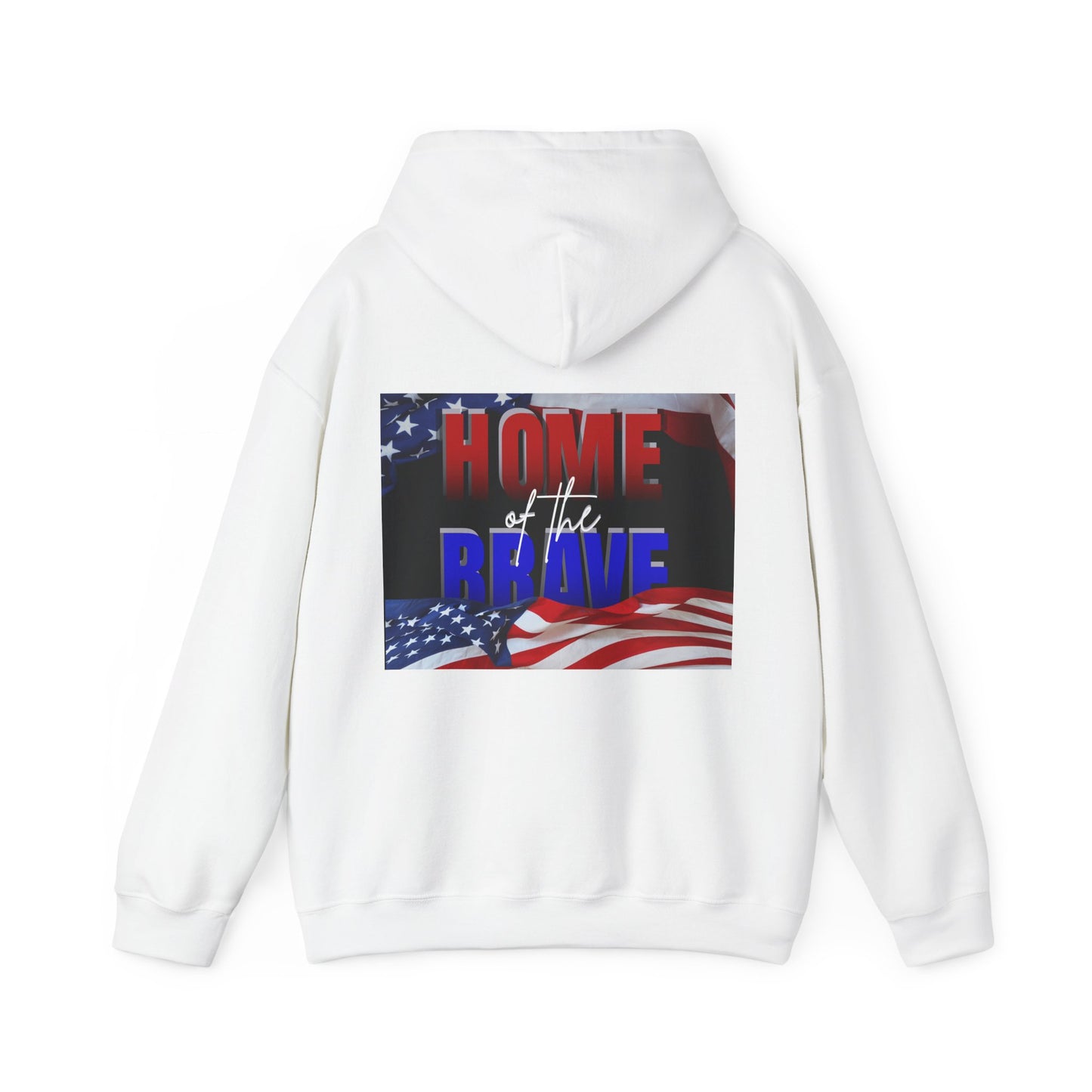 Patriotic Hooded Sweatshirt | Land of the Free | Home of the Brave | Unisex Pullover | Independence Day Gift