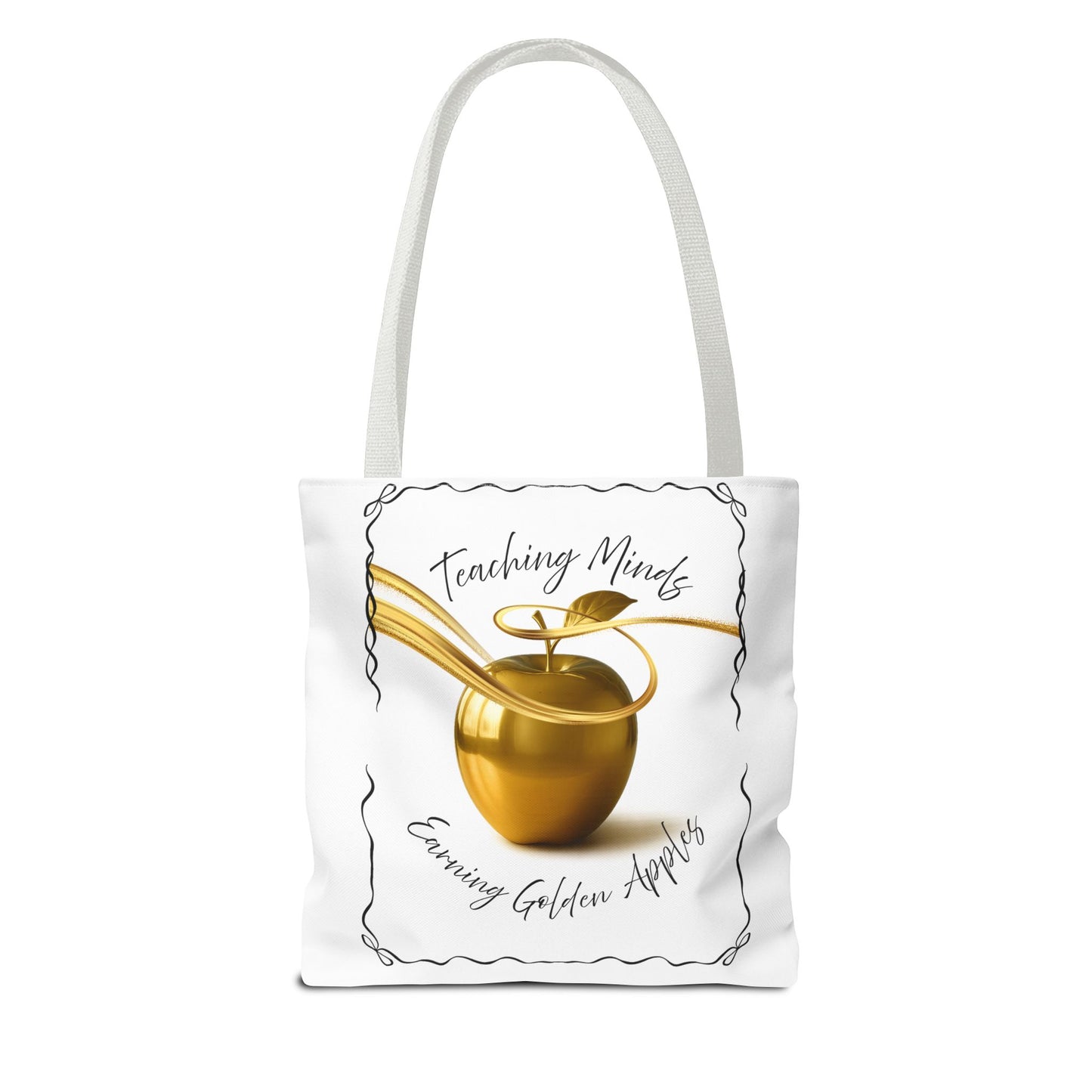 Golden Apple Teacher Tote Bag, Educational Gift Bag, Back to School, Classroom Essentials, Inspiring Quote Bag