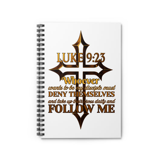 Luke 9:23 Inspirational Spiral Notebook - Luke 9:23, Christian Journal, Encouragement Notebook, Faith-Based Gift, Daily Reflection Diary