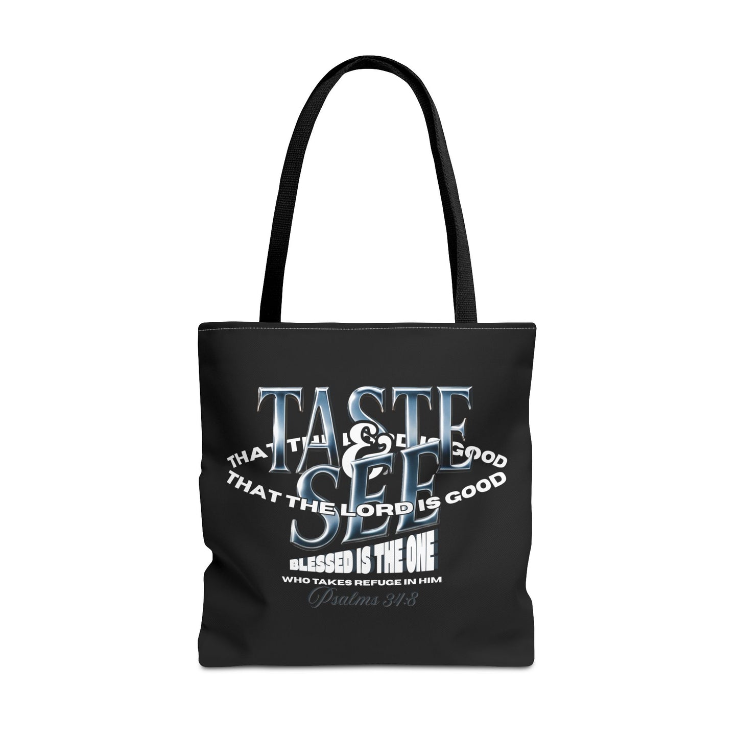 Taste and See Inspirational Tote Bag - Faith & Spirituality, Christian Gift, Bible Verse, Religious Accessories, Everyday Use, Stylish Carryall