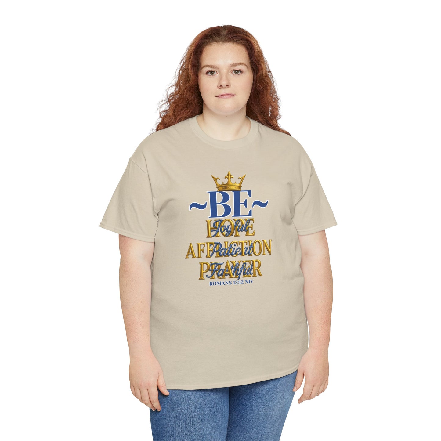 Romans 12:12 Unisex Heavy Cotton Tee with Inspirational Quote - Be joyful in Hope, Perfect Gift for Spiritual Seekers, Daily Wear, Encouragement, [...]
