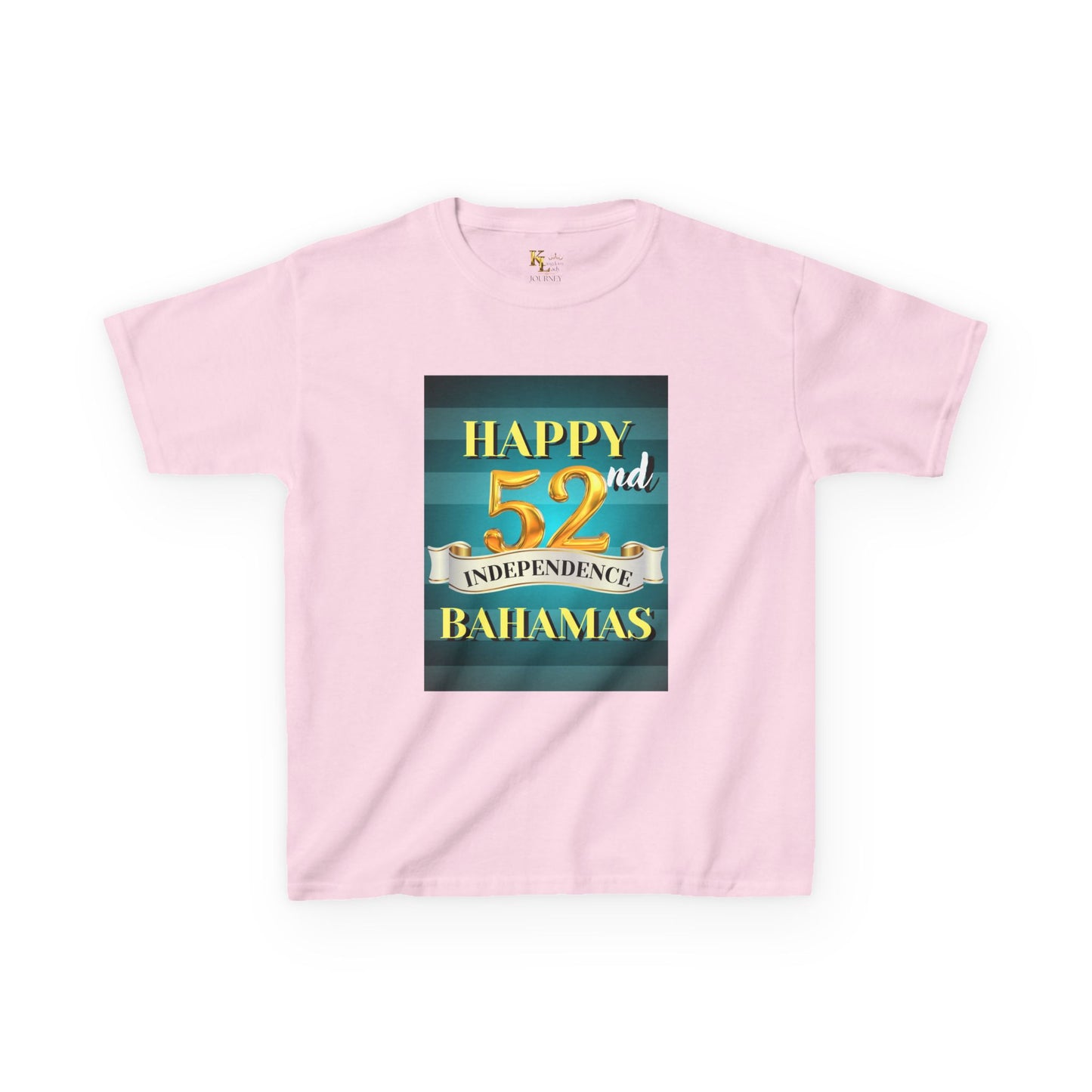Happy 52nd Independence Blue Stripe Bahamas Kids Tee, Fun Kids Shirt, Celebration T-Shirt, Birthday Gift, Summer Apparel, Independence Day Outfit
