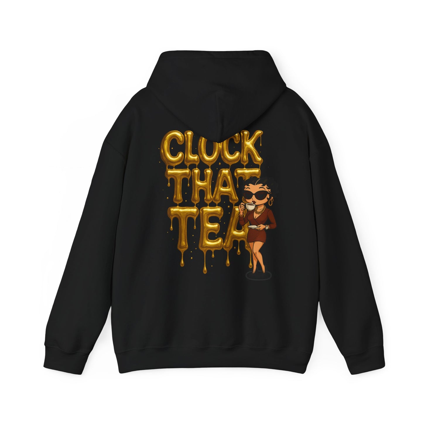 Clock That Tea Hooded Sweatshirt, Fun Unisex Hoodie, Cozy Sweatshirt Gift for Tea Lovers, Stylish Casual Wear, Perfect for Any Season