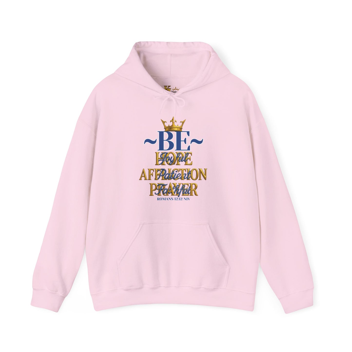 Romans 12:12 Inspirational Hoodie, Unisex Heavy Blend Hoodie, Love Prayer Sweatshirt, Cozy Gift for Friends, Affirmation Apparel