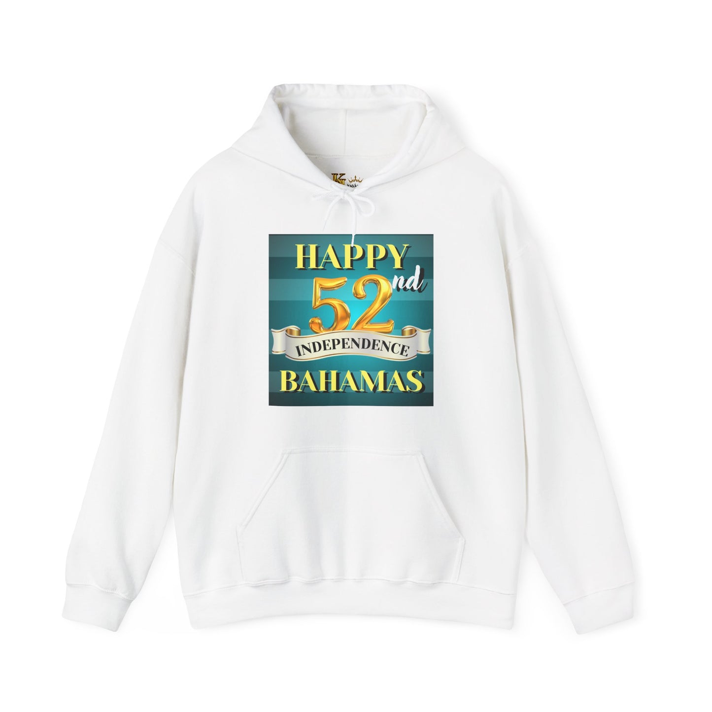 Happy 52nd Independence Blue Stripe Bahamas Hoodie, Cozy Sweatshirt, 52nd Anniversary Gift, Unisex Pullover, Festive Celebration Apparel