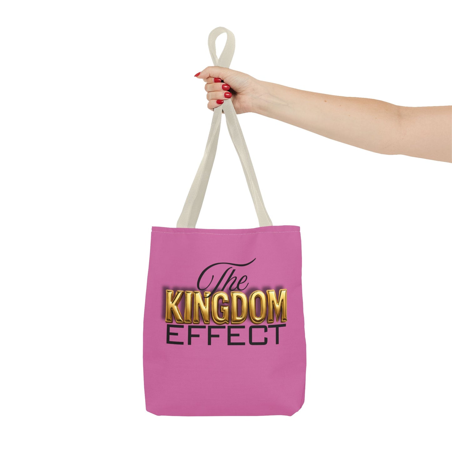 The Kingdom Effect, Pink Stylish Kingdom Effect Tote Bag, Eco-Friendly Shopping Bag, Gift for Kingdom Fans, Trendy Everyday Tote, Motivational Accessory