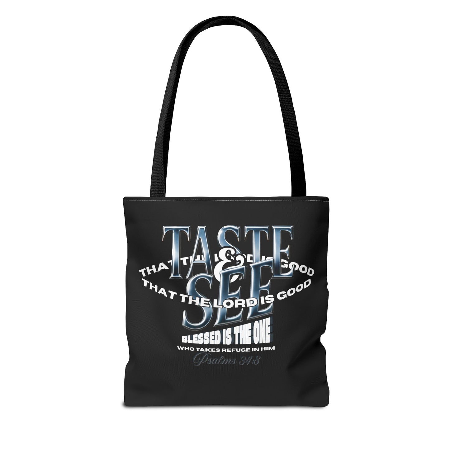 Taste and See Inspirational Tote Bag - Faith & Spirituality, Christian Gift, Bible Verse, Religious Accessories, Everyday Use, Stylish Carryall