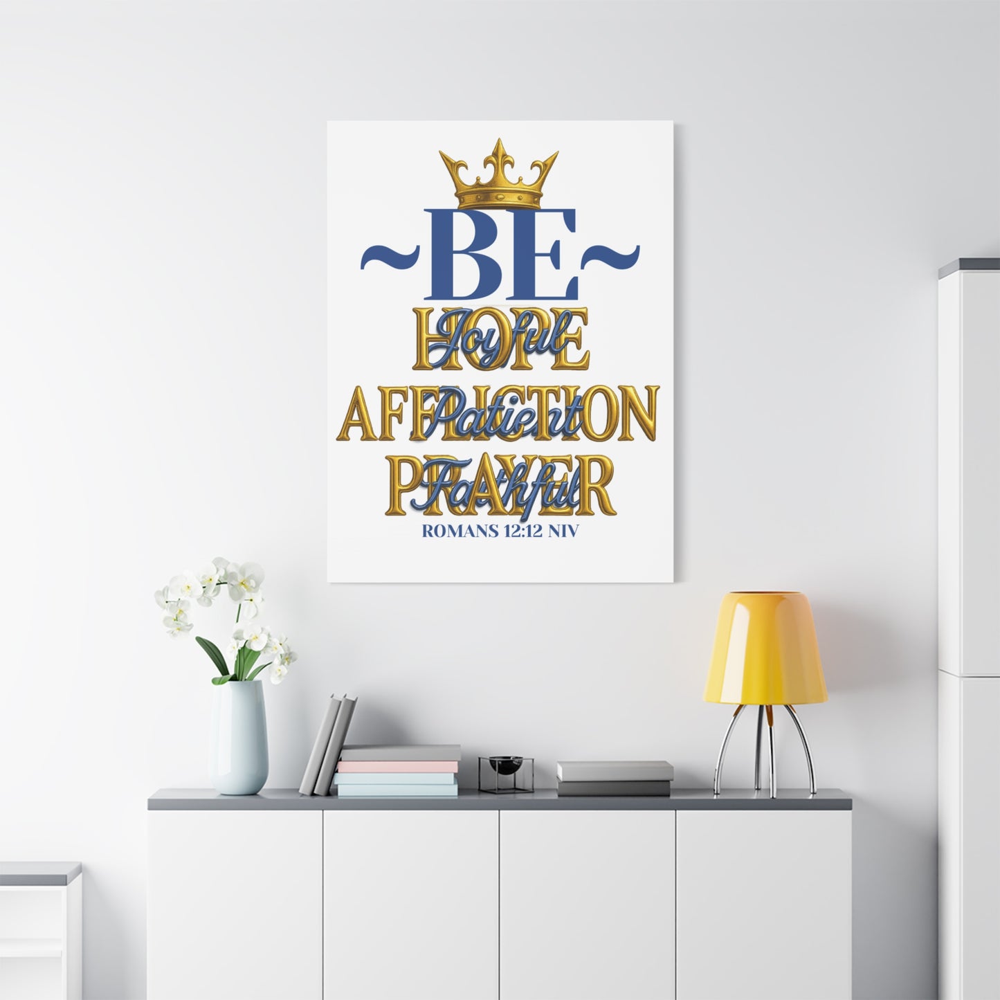 Romans 12:12 Matte Canvas Wall Art | Inspirational Home Decor Be joyful in Hope| Faith-Based Decor | Romans 12:12 | Perfect Gift for Spiritual Celebrations, Encouragement