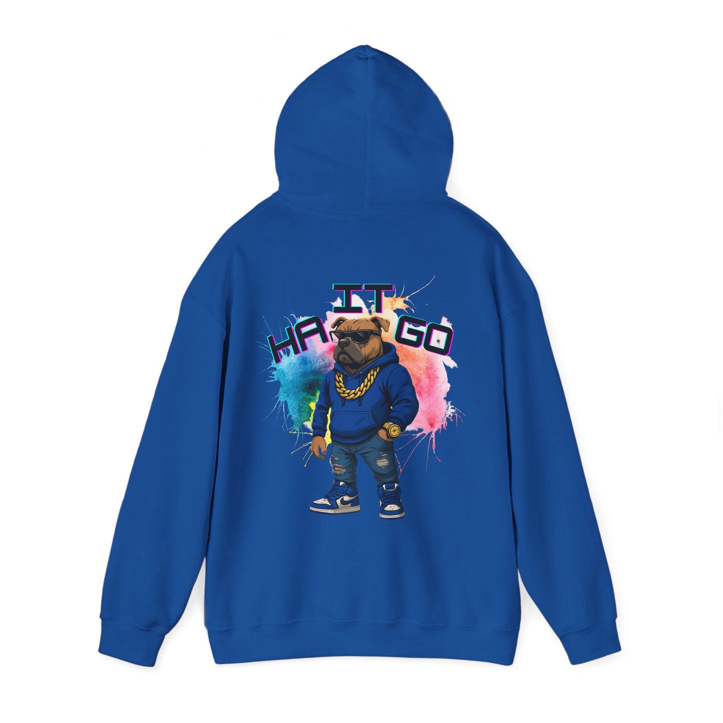 Ha It Go Cool Hipster Dog Hoodie, Streetwear Unisex Sweatshirt, Funny Pet Lover Gift, Casual Stylish Pullover, Colorful Graphic Sweatshirt