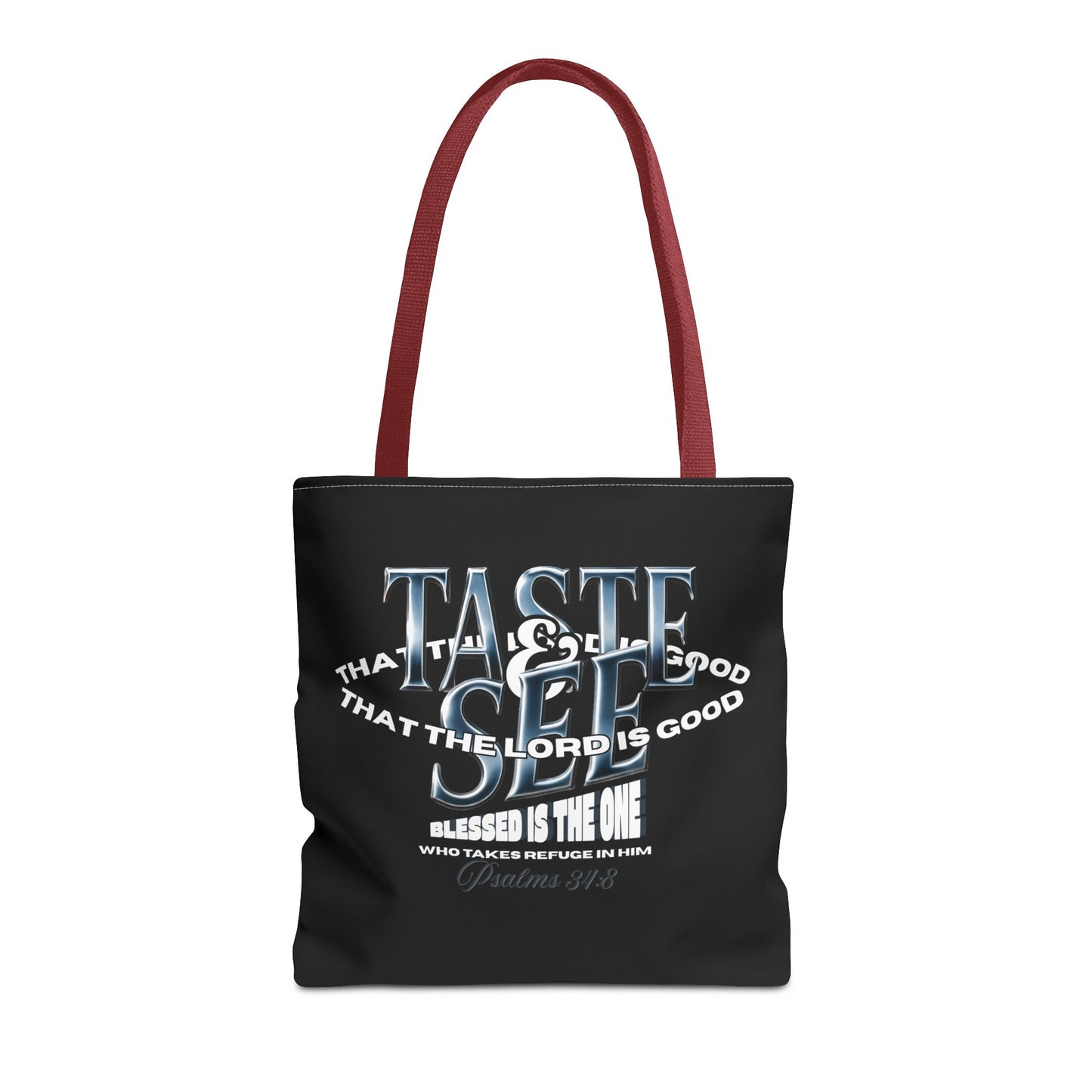 Taste and See Inspirational Tote Bag - Faith & Spirituality, Christian Gift, Bible Verse, Religious Accessories, Everyday Use, Stylish Carryall