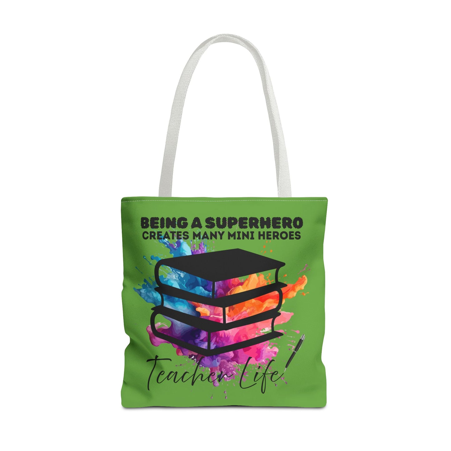 Superhero Teacher Life Tote Bag, Teacher Gift, Eco-Friendly Bag, Back to School Accessory, Inspirational Tote