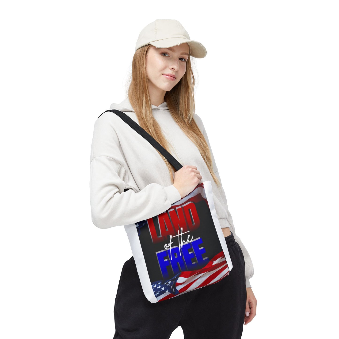 Patriotic Tote Bag - Land of the Free, Home of the Brave, USA Flag, Fourth of July, Gift for Patriots, Summer Fun