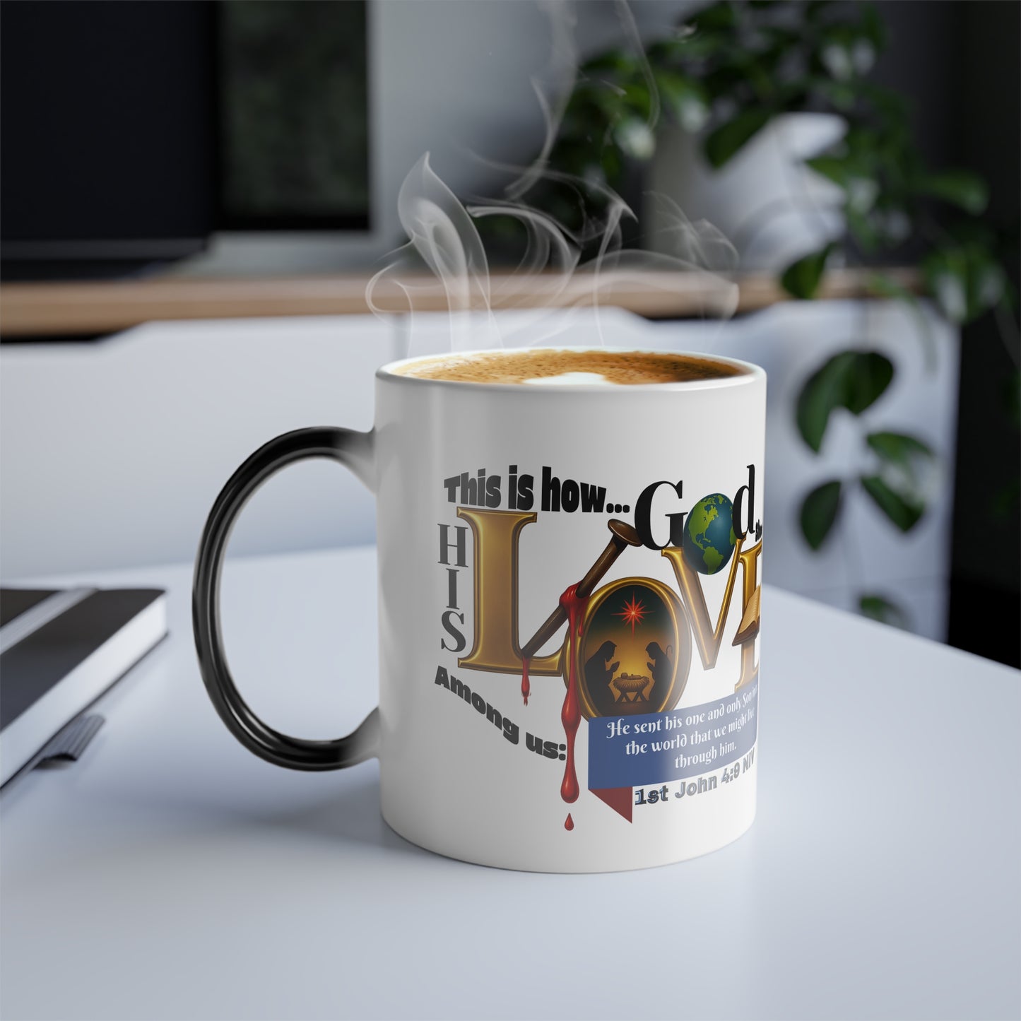1st John 4:9, Faith-Inspired Color Morphing Mug, Perfect Gift for Coffee Lovers, Inspirational Drinkware, Christian Themed, Hot Beverage Mug, Color [...]