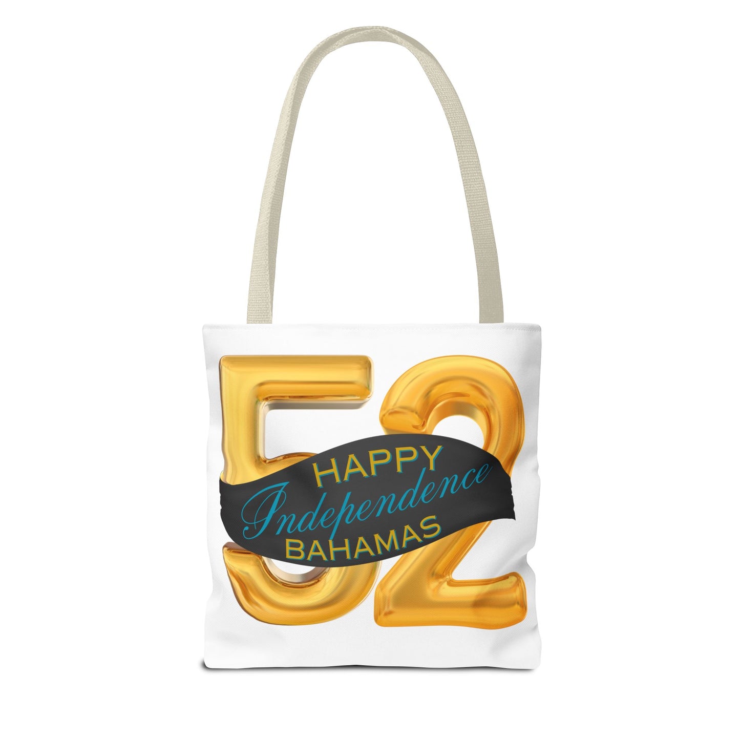 Happy Independence Day Bahamas Gold 52 Tote Bag, Celebratory Tote, Gift for Independence Day, Summer Vibes, Beach Bag, Colorful Accessories
