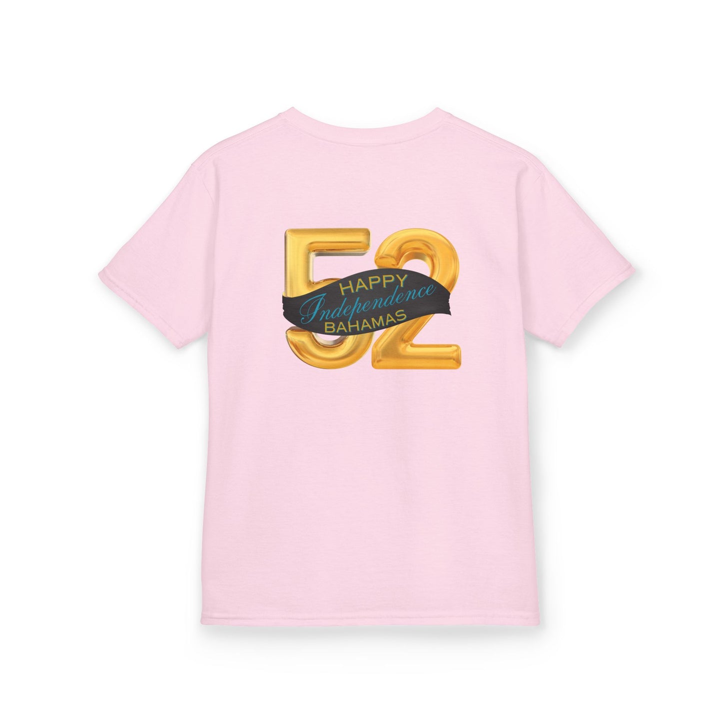 Happy 52nd Independence Blue Stripe Bahamas Kids Tee, Fun Kids Shirt, Celebration T-Shirt, Birthday Gift, Summer Apparel, Independence Day Outfit