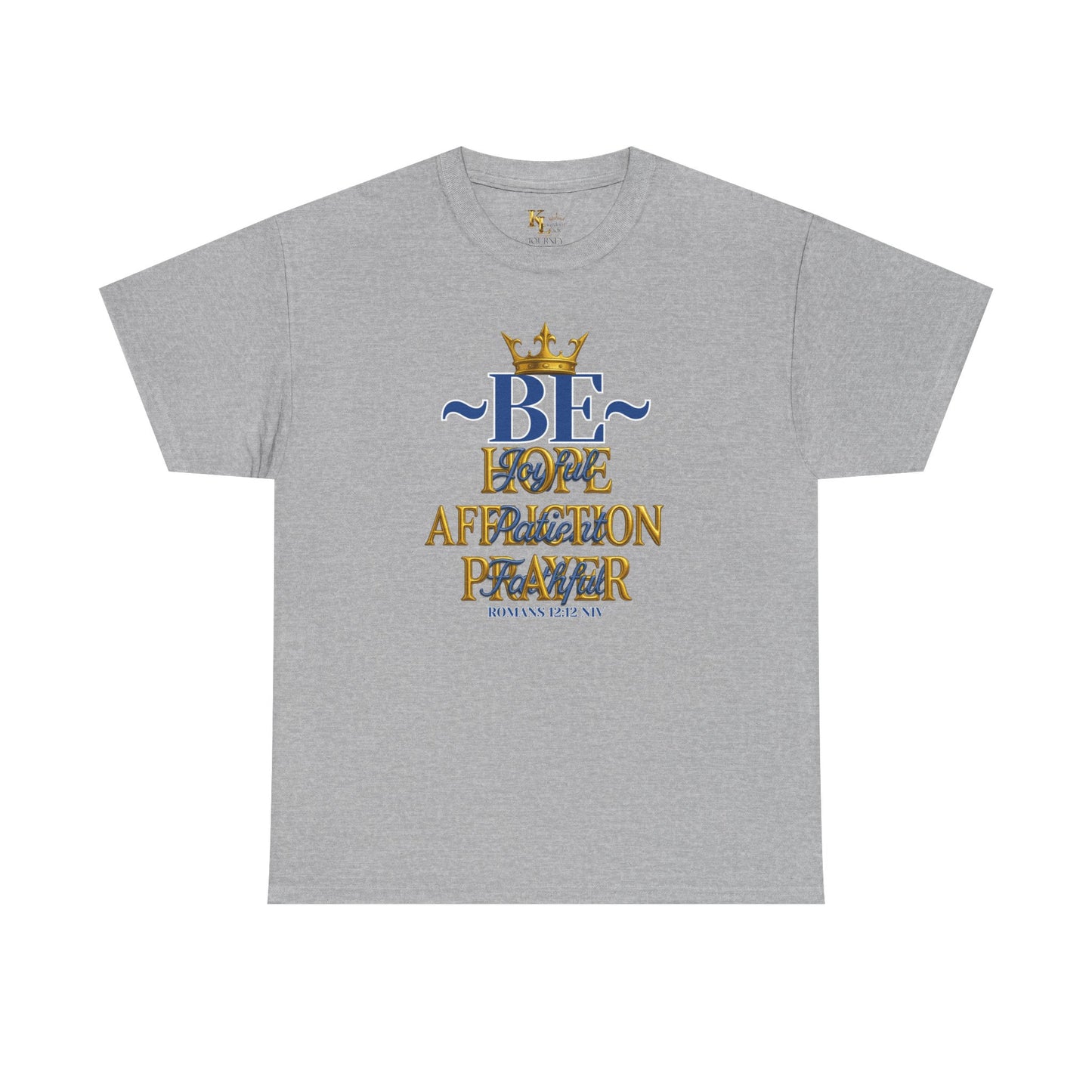 Romans 12:12 Unisex Heavy Cotton Tee with Inspirational Quote - Be joyful in Hope, Perfect Gift for Spiritual Seekers, Daily Wear, Encouragement, [...]