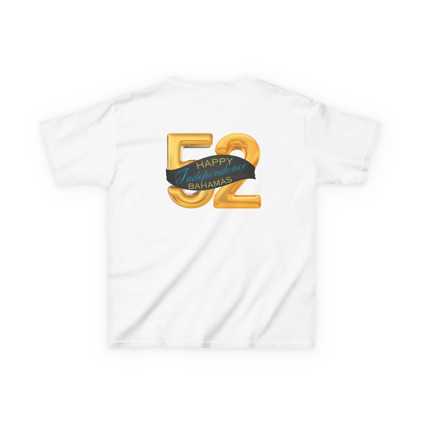 Happy 52nd Independence Blue Stripe Bahamas Kids Tee, Fun Kids Shirt, Celebration T-Shirt, Birthday Gift, Summer Apparel, Independence Day Outfit