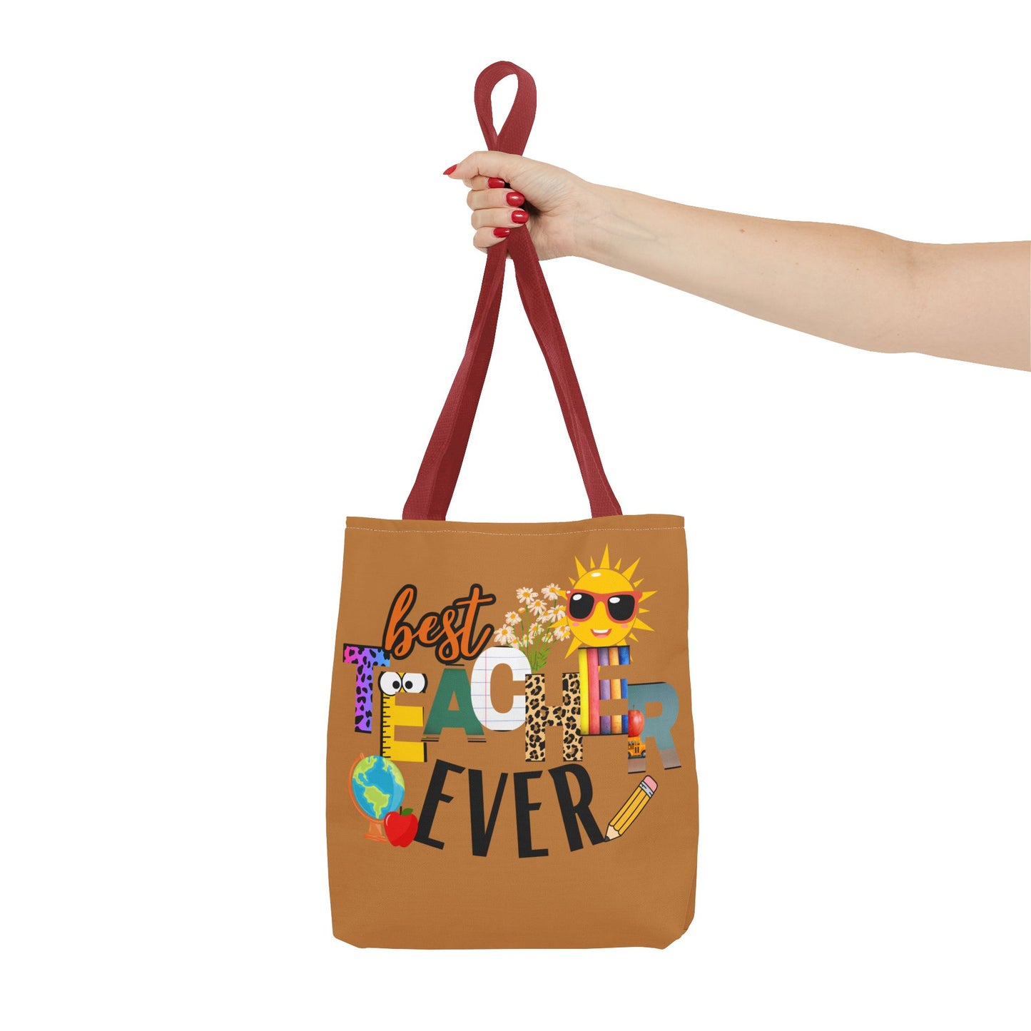 Best Teacher Ever, Inspirational Tote Bag, Motivational Bag, Teacher Gift, Bright Colorful Tote, Eco-Friendly Shopping Bag